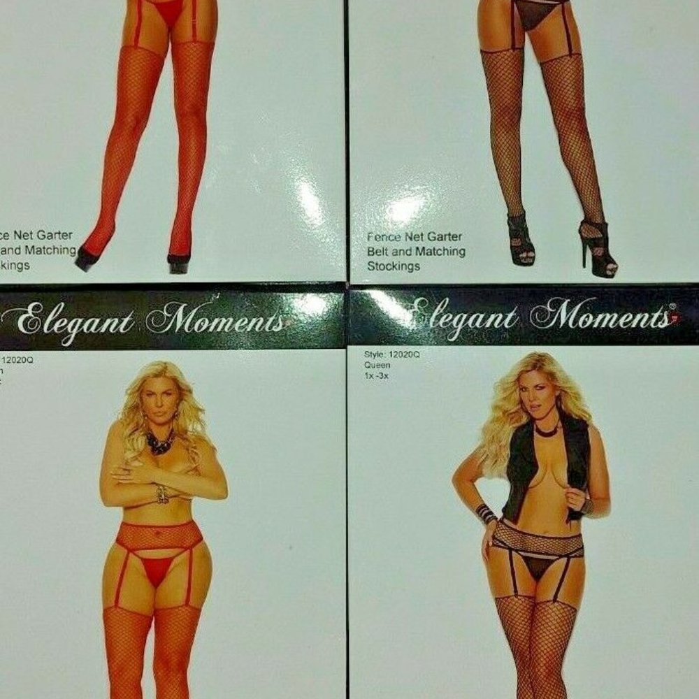 Fence Net Garter Belt & Stockings Plus & Regular